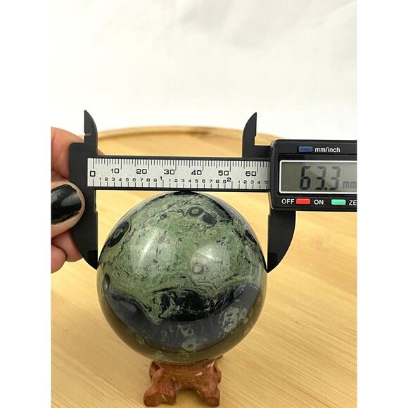 Kambaba Jasper Natural Stone Crystal Quartz Ball 372g Healing Sphere 63mm - Picture 8 of 14